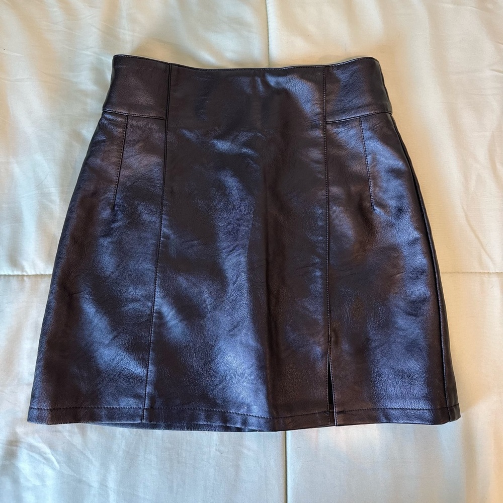 Mini Black Pleather Skirt